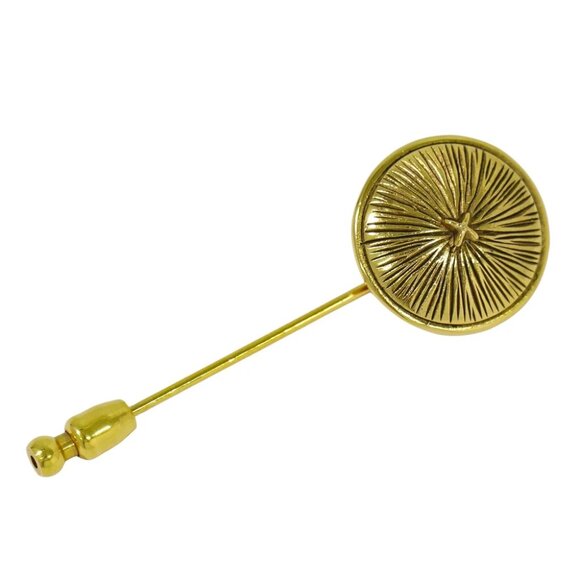 CHANEL Gold Plated Pin Brooch - Picture 1 of 9